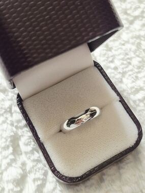 Vintage 14k White Gold Dome Band Ring